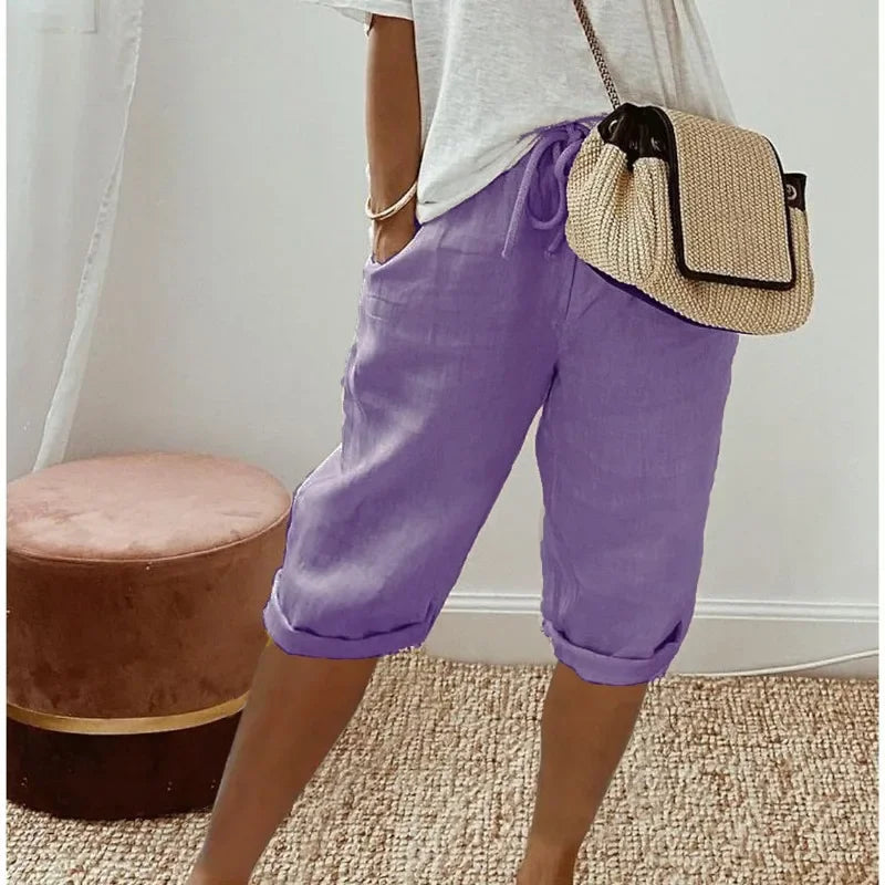 Janet | Linen look Full Shorts