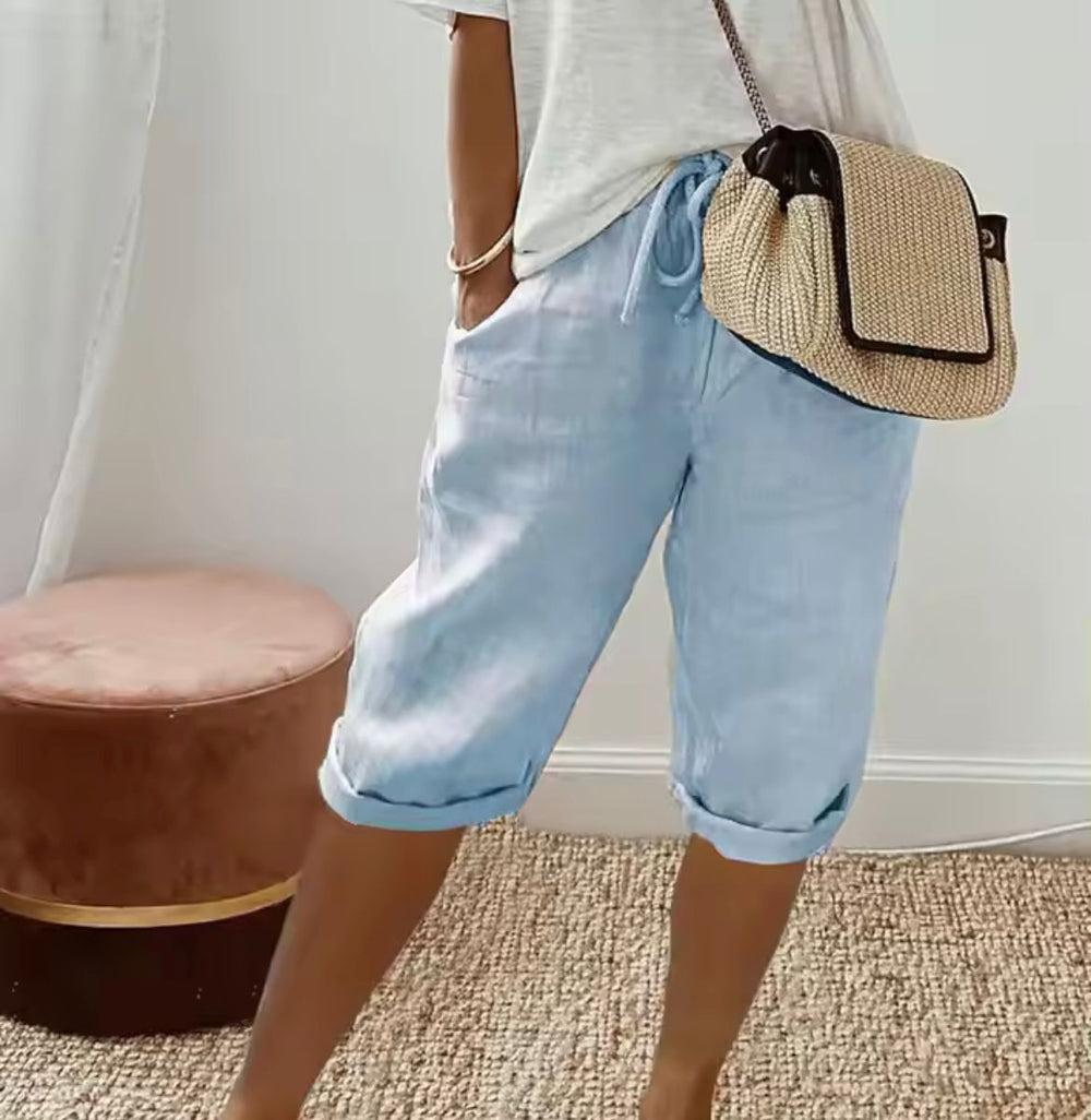 Janet | Linen look Full Shorts