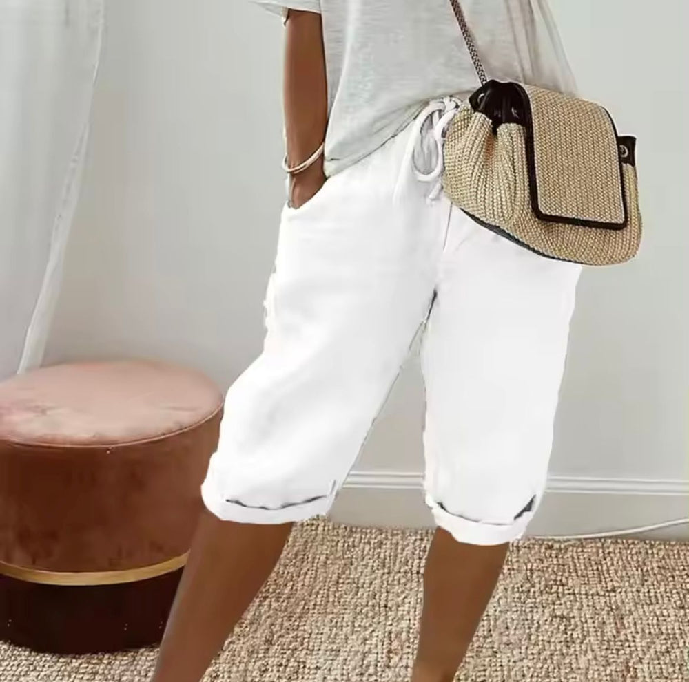 Janet | Linen look Full Shorts