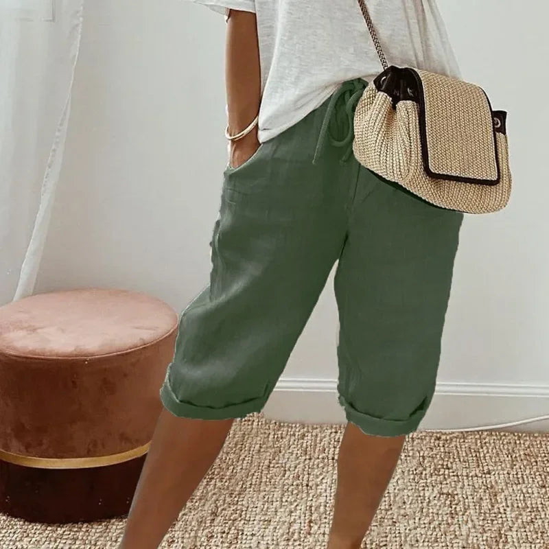 Janet | Linen look Full Shorts