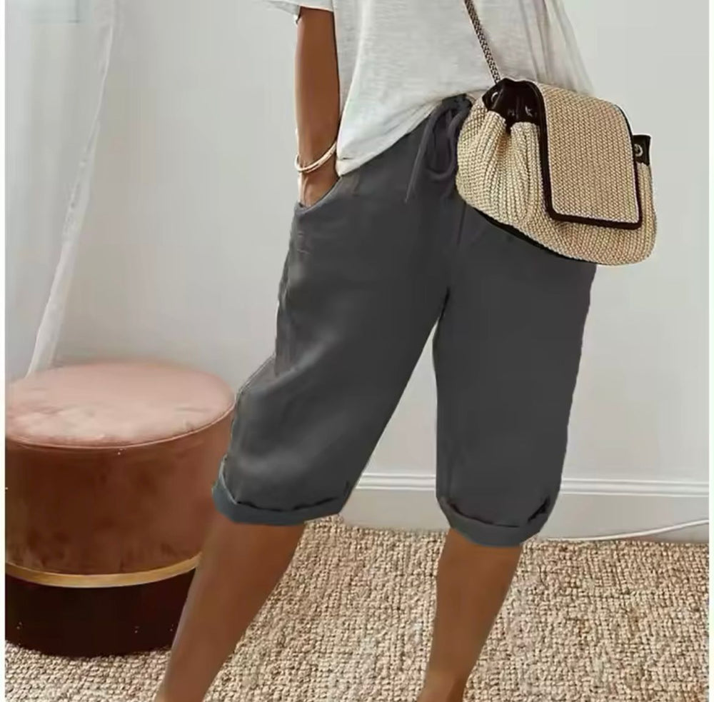 Janet | Linen look Full Shorts
