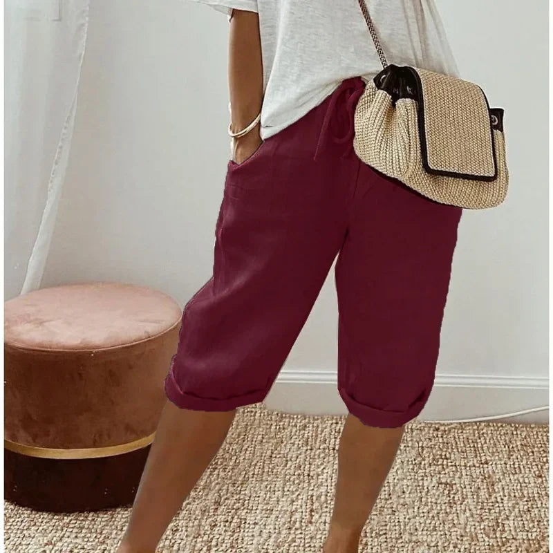 Janet | Linen look Full Shorts