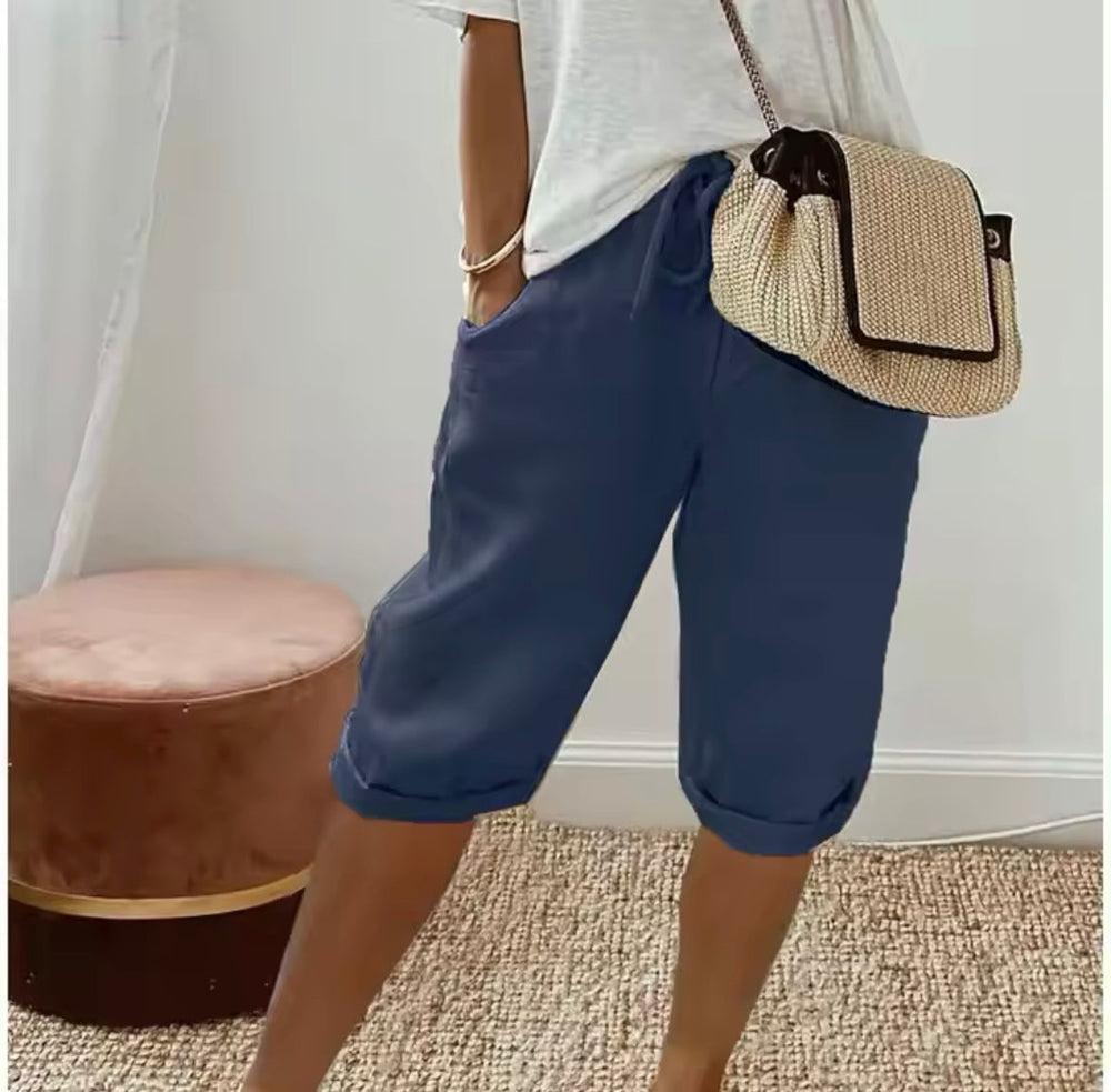 Janet | Linen look Full Shorts