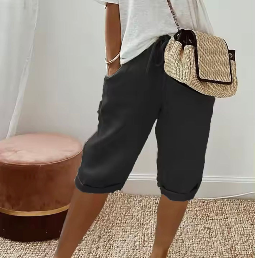 Janet | Linen look Full Shorts