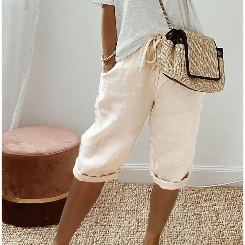 Janet | Linen look Full Shorts
