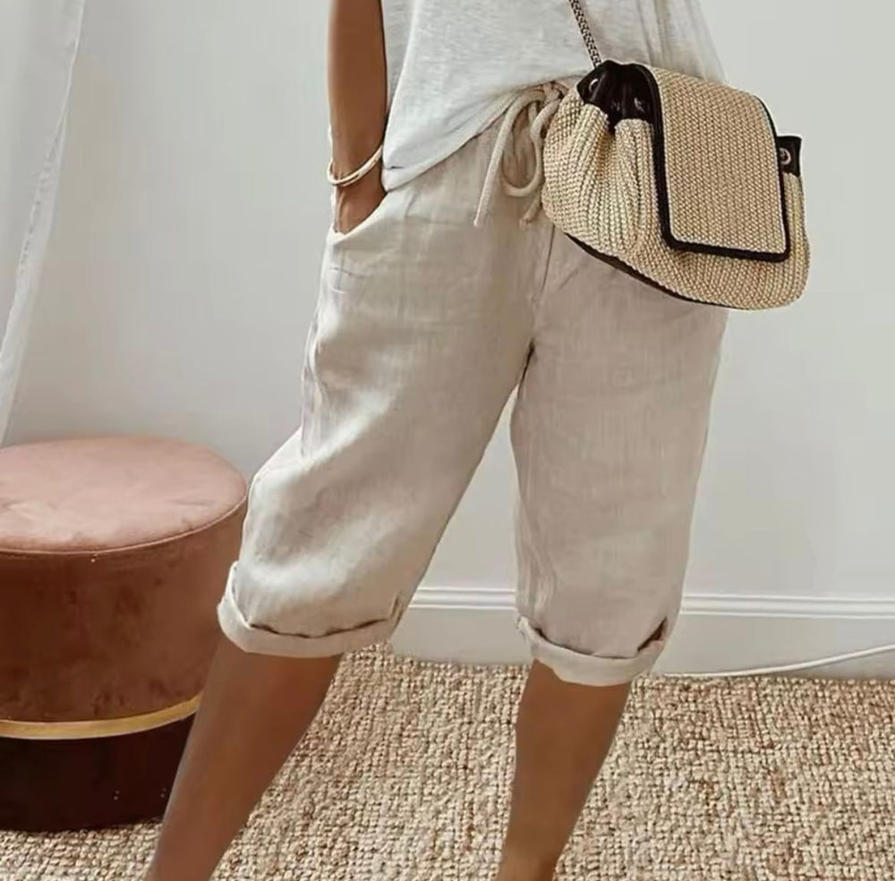 Janet | Linen look Full Shorts