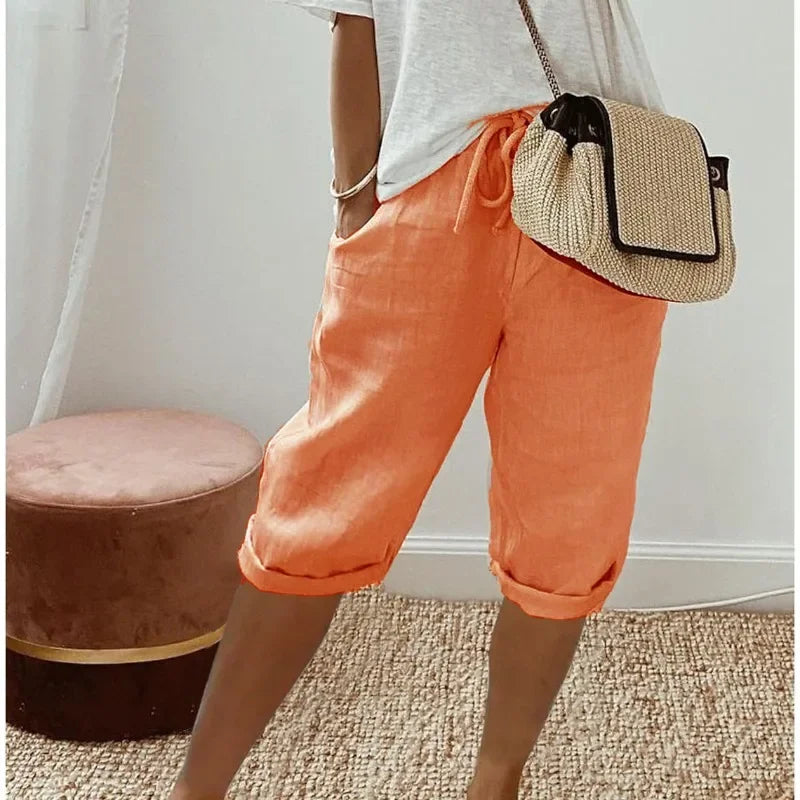 Janet | Linen look Full Shorts